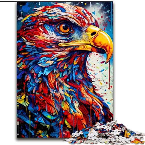 Puzzle für Teenager, 1000 Puzzleteile, bunter Adler, Lernspielzeug, einzigartige Geburtstags- und Geschenkideen für Kinder ab 14 Jahren (Größe 50x75cm) von MLADSOEHK