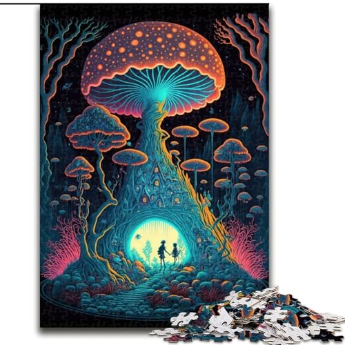 Puzzle für Teenager, 1000 Puzzleteile, psychedelische Pilzwälder, Spiele, Spielzeug, Geschenk, einzigartige Geburtstags- und Geschenkideen für Kinder ab 14 Jahren (Größe 50x75cm) von MLADSOEHK