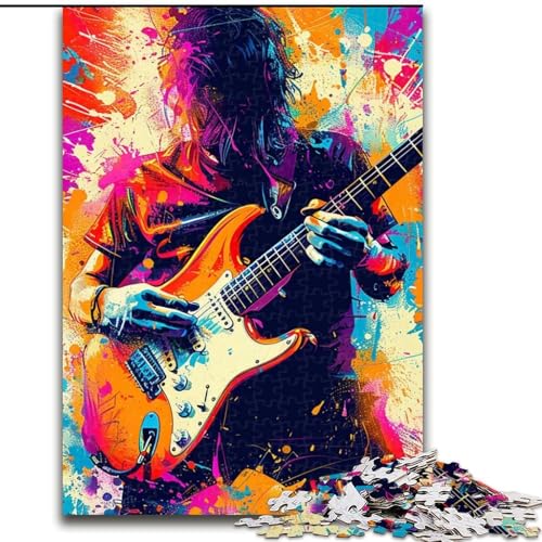 Puzzle für Teenager, 1000 Teile, Aquarellgitarre, Spielzeug, Lernspiele, Stressabbau, Eltern-Kind-Interaktion (Größe 26x38cm) von MLADSOEHK