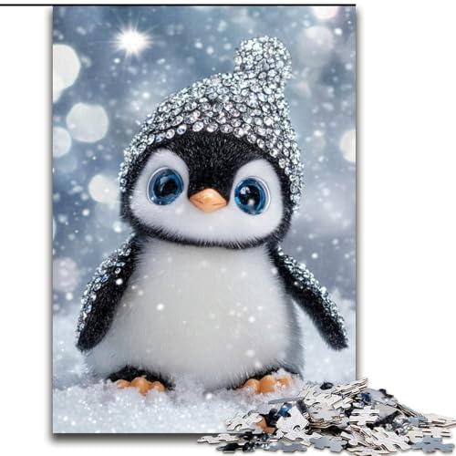 Puzzle für Teenager, 1000 Teile, Baby-Pinguin, Familienunterhaltungsspielzeug, ganze Familie, ab 14 Jahren (Größe 50x75cm) von MLADSOEHK