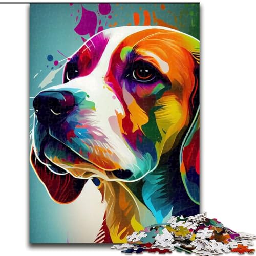 Puzzle für Teenager, 1000 Teile, Beagle, bunt, Spielzeug, Lernspiele, Stressabbau, Eltern-Kind-Interaktion (Größe 26x38cm) von MLADSOEHK
