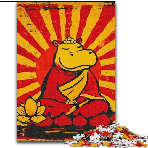 Puzzle für Teenager, 1000 Teile, Fantasie-Nilpferd, Familienunterhaltungsspielzeug, ganze Familie, ab 14 Jahren (Größe 26x38cm) von MLADSOEHK