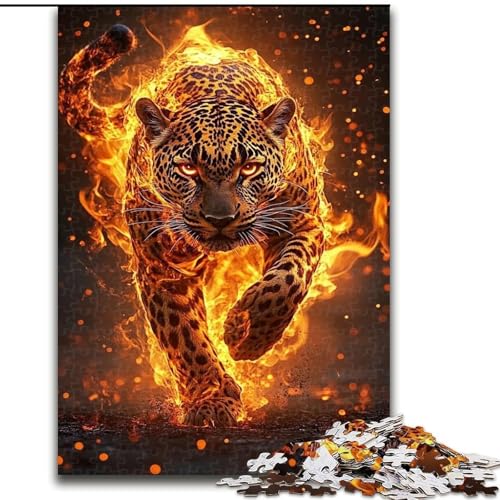 Puzzle für Teenager, 1000 Teile, Flammentiger, Familienunterhaltungsspielzeug, ganze Familie, ab 14 Jahren (Größe 26x38cm) von MLADSOEHK