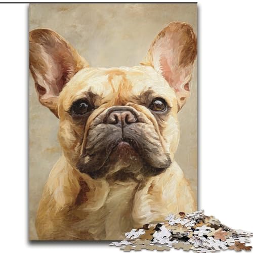 Puzzle für Teenager, 1000 Teile, Happy Bulldog, Familienunterhaltungsspielzeug, ganze Familie, für Kinder ab 14 Jahren (Größe 26x38cm) von MLADSOEHK