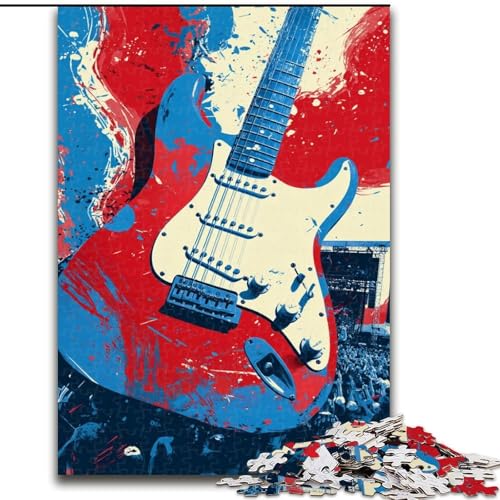 Puzzle für Teenager, 1000 Teile, Kunstgitarre, Familienunterhaltungsspielzeug, ganze Familie, ab 14 Jahren (Größe 26x38cm) von MLADSOEHK