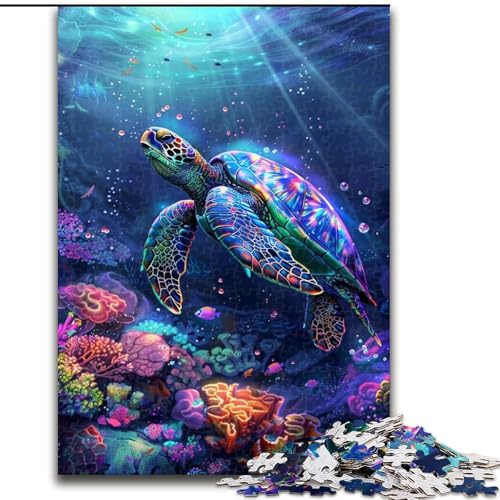 Puzzle für Teenager, 1000 Teile, Meeresschildkröte, Familienunterhaltungsspielzeug, ganze Familie, ab 14 Jahren (Größe 26x38cm) von MLADSOEHK