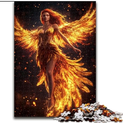 Puzzle für Teenager, 1000 Teile, Mysteriöses Phönix-Mädchen, Spielzeug, Lernspiele, Stressabbau, Eltern-Kind-Interaktion (Größe 26x38cm) von MLADSOEHK
