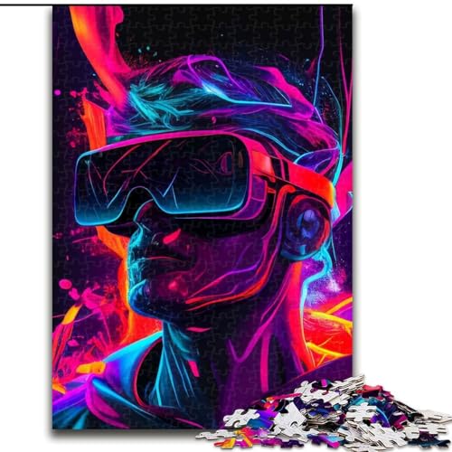 Puzzle für Teenager, 1000 Teile, Neon Man AI, Familienunterhaltungsspielzeug, ganze Familie, ab 14 Jahren (Größe 26x38cm) von MLADSOEHK
