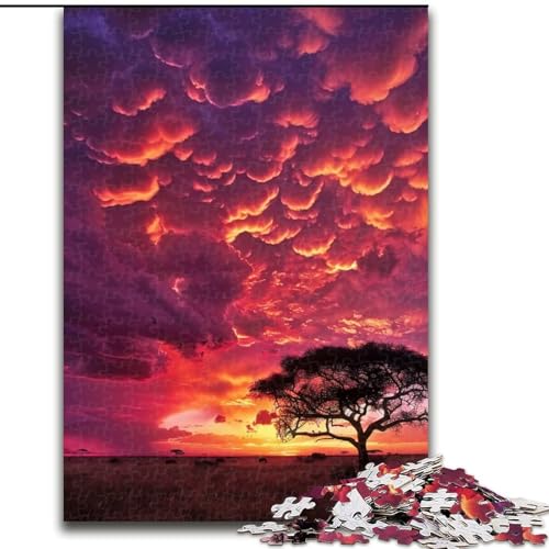 Puzzle für Teenager, 1000 Teile, Sonnenuntergang, Familienunterhaltungsspielzeug, ganze Familie, für Kinder ab 14 Jahren (Größe 26x38cm) von MLADSOEHK