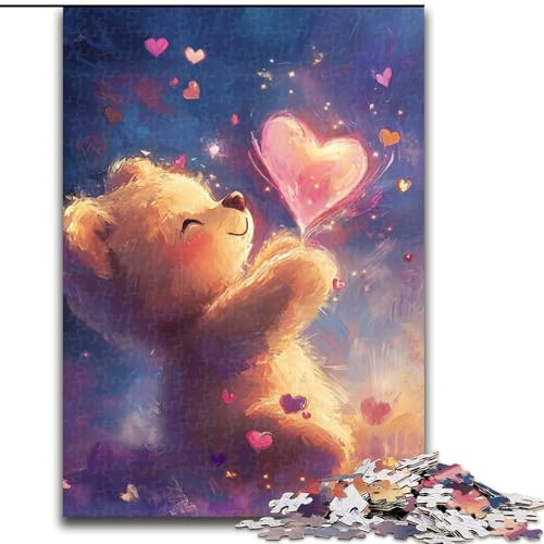 Puzzle für Teenager, 1000 Teile, Teddybär, Familienunterhaltungsspielzeug, ganze Familie, ab 14 Jahren (Größe 50x75cm) von MLADSOEHK