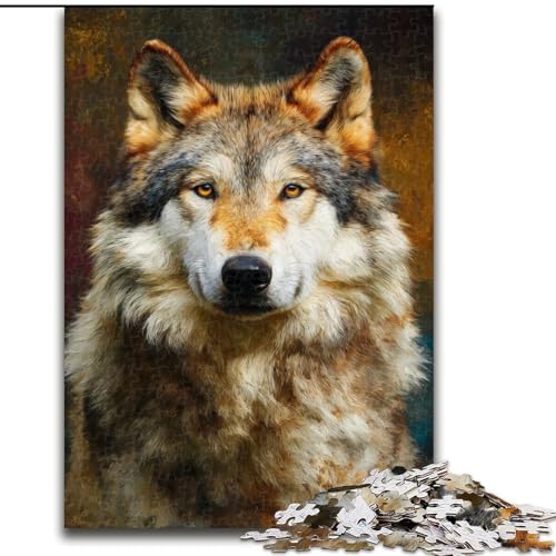 Puzzle für Teenager, 1000 Teile, Tier-Wolf-Kunst, Spielzeug, Lernspiele, Stressabbau, Eltern-Kind-Interaktion (Größe 50x75cm) von MLADSOEHK