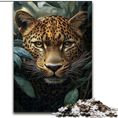 Puzzle für Teenager, 1000 Teile, Wilder Leopard, Familienunterhaltungsspielzeug, ganze Familie, ab 14 Jahren (Größe 50x75cm) von MLADSOEHK