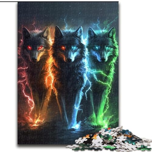 Puzzle für Teenager, 1000 Teile, Wolf, Familienunterhaltungsspielzeug, ganze Familie, ab 14 Jahren (Größe 26x38cm) von MLADSOEHK