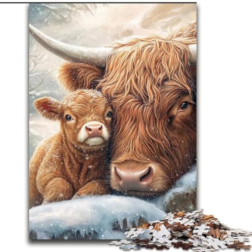 Puzzle für Teenager, 1000 Teile, Yak, Familienunterhaltungsspielzeug, ganze Familie, ab 14 Jahren (Größe 26x38cm) von MLADSOEHK
