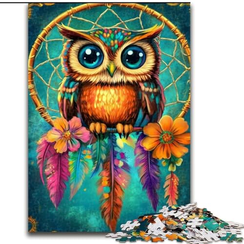 Puzzle für Teenager, 1000 Teile, süße Eule, Familienunterhaltungsspielzeug, ganze Familie, ab 14 Jahren (Größe 26x38cm) von MLADSOEHK