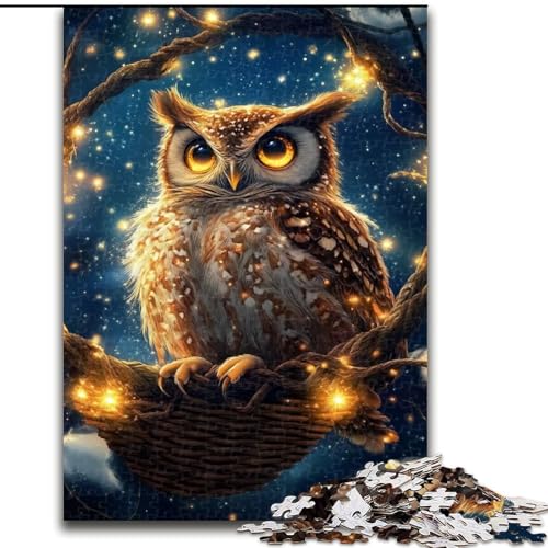 Puzzle für Teenager, 1000 Teile, süße Eule, Familienunterhaltungsspielzeug, ganze Familie, ab 14 Jahren (Größe 50x75cm) von MLADSOEHK