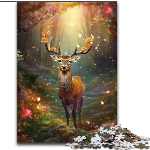 Puzzle für Teenager, 1000 Teile, süße Hirschblume, Spielzeug, Lernspiele, Stressabbau, Eltern-Kind-Interaktion (Größe 50x75cm) von MLADSOEHK