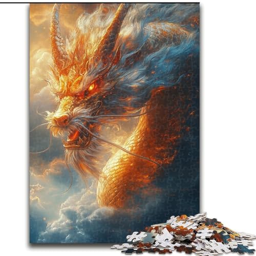 Puzzle für Teenager, 1000 Teile, weißer chinesischer Drache, Familienunterhaltungsspielzeug, ganze Familie, ab 14 Jahren (Größe 50x75cm) von MLADSOEHK