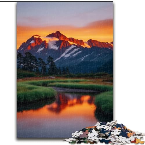 Puzzle für Teenager, 1000 Teile, wunderschöne Berge und Seen, Familienunterhaltungsspielzeug, ganze Familie, ab 14 Jahren (Größe 50x75cm) von MLADSOEHK