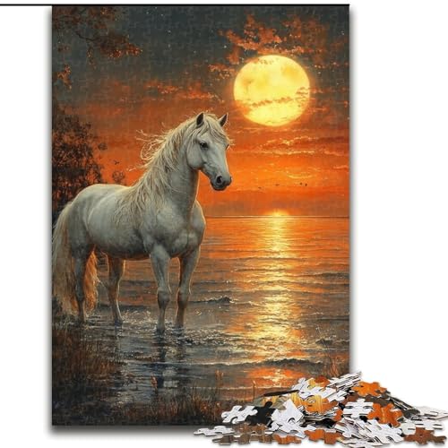 Puzzle für Teenager, 1000-teiliges Puzzle, Aquarellmalerei eines Einhorns, Spielzeug, Lernspiele, Stressabbau, Eltern-Kind-Interaktion (Größe 26x38cm) von MLADSOEHK