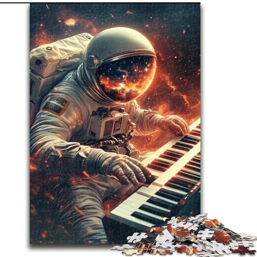 Puzzle für Teenager, 1000-teiliges Puzzle, Astronaut spielt Klavier, Spielzeug, Lernspiele, Stressabbau, Eltern-Kind-Interaktion (Größe 50x75cm) von MLADSOEHK