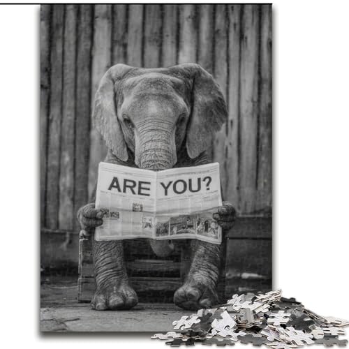 Puzzle für Teenager, 1000-teiliges Puzzle, Elefant auf der Toilette, Spielzeug, Lernspiele, Stressabbau, Eltern-Kind-Interaktion (Größe 50x75cm) von MLADSOEHK