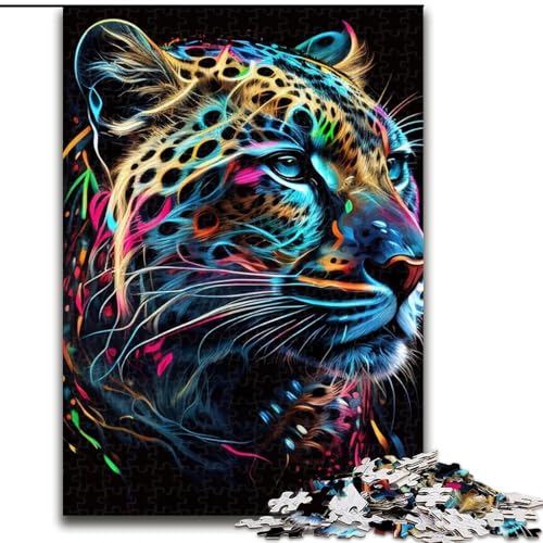 Puzzle für Teenager, 1000-teiliges Puzzle, Jaguar-Pop-Art-Tiergesicht, Spielzeug, Lernspiele, Stressabbau, Eltern-Kind-Interaktion (Größe 26x38cm) von MLADSOEHK