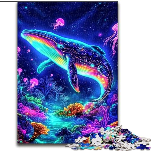 Puzzle für Teenager, 1000-teiliges Puzzle, Psychedelischer Wal, Spielzeug, Lernspiele, Stressabbau, Eltern-Kind-Interaktion (Größe 50x75cm) von MLADSOEHK