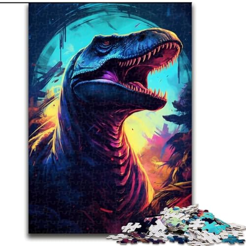 Puzzle für Teenager, 1000-teiliges Puzzle, Tyrannosaurus TRex Dino, Spielzeug, Lernspiele, Stressabbau, Eltern-Kind-Interaktion (Größe 26x38cm) von MLADSOEHK