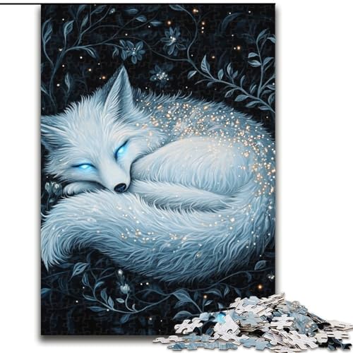 Puzzle für Teenager, 1000-teiliges Puzzle, schlafender weißer Fuchs, Spielzeug, Lernspiele, Stressabbau, Eltern-Kind-Interaktion (Größe 50x75cm) von MLADSOEHK