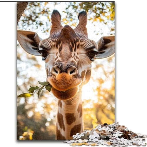 Puzzle für Teenager, 1000-teiliges Puzzle Giraffe im Wald, Spiele, Spielzeug, Geschenk, einzigartige Geburtstags- und Geschenkideen für Kinder ab 14 Jahren (Größe 50x75cm) von MLADSOEHK