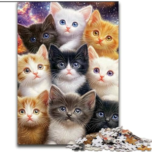 Puzzle für Teenager, 1000-teiliges Puzzle-Kätzchen, Spielzeug, Lernspiele, Stressabbau, Eltern-Kind-Interaktion (Größe 26x38cm) von MLADSOEHK