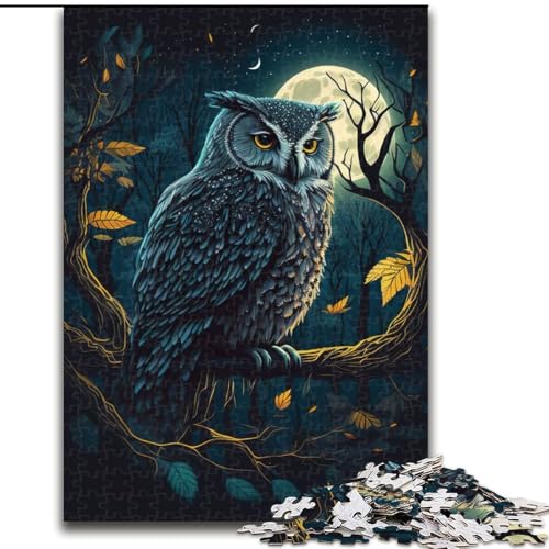 Puzzle mit 1000 Teilen für Erwachsene, Eulennacht-Puzzle, Denkspiel für Teenager, Familienspieleabend (Größe: 50x75cm) von MLADSOEHK