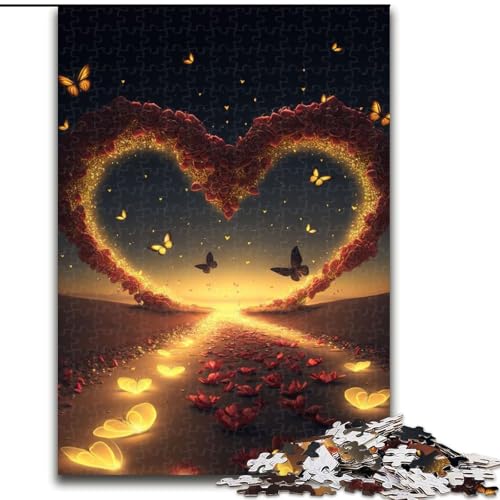 Puzzle mit 1000 Teilen für Erwachsene, Herz am Strand, anspruchsvolles Denkspiel, Familienaktivität, Heimdekoration, (Größe: 26x38cm) von MLADSOEHK