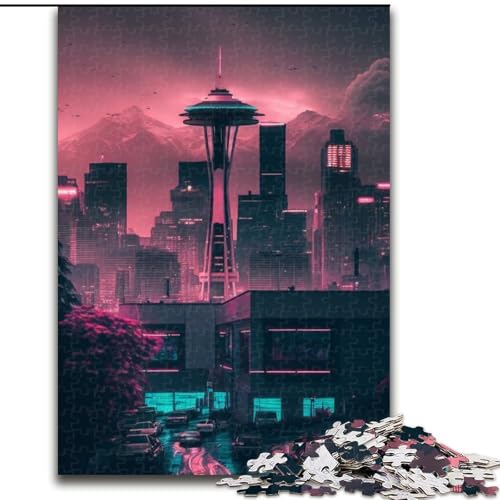 Puzzle mit 1000 Teilen für Erwachsene, Innenstadt von Seattle, aus Holz, ideal für Familienspaß, Entspannung, 50x75cm, für interaktives Familienspiel Puzzle mit 1000 Teilen für Erwachsene, Innenstadt von Seattle, aus Holz, ideal für Familienspaß, Entspannung, 50x75cm, für interaktives Familienspiel von MLADSOEHK