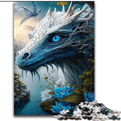 Puzzle mit 1000 Teilen für Erwachsene, Mandala-Eisdrachen-Dschungel-Puzzle, anspruchsvolles Denkspiel, Familienaktivität, Heimdekoration, (Größe: 26x38cm) von MLADSOEHK