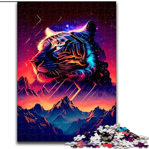 Puzzle mit 1000 Teilen für Erwachsene, Tiger-Puzzle, anspruchsvolles Denkspiel, Familienaktivität, Heimdekoration, (Größe: 26x38cm) von MLADSOEHK