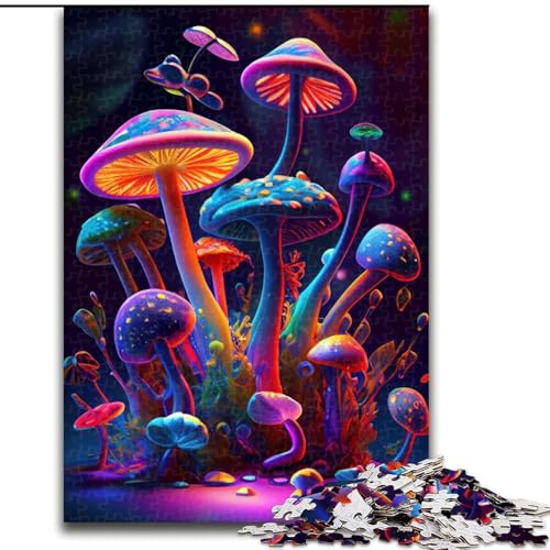 Puzzle mit 1000 Teilen für Erwachsene, Trippy Mushrooms Puzzle, Denkspiel für Teenager, Familienspieleabend (Größe: 26x38cm) von MLADSOEHK