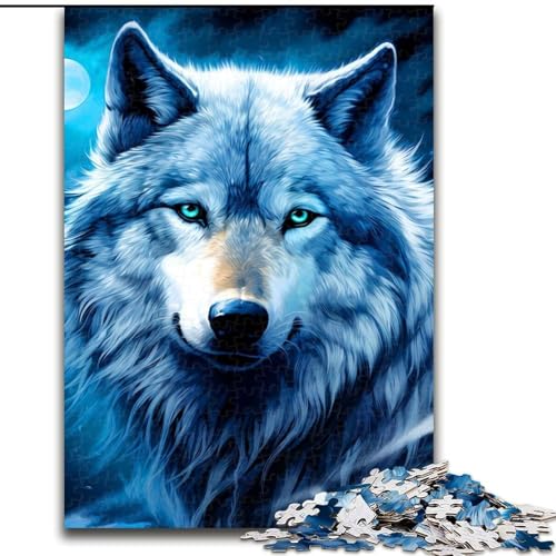 Puzzle mit 1000 Teilen für Erwachsene, Wolf-Puzzle, anspruchsvolles Denkspiel, Familienaktivität, Heimdekoration, (Größe: 26x38cm) von MLADSOEHK