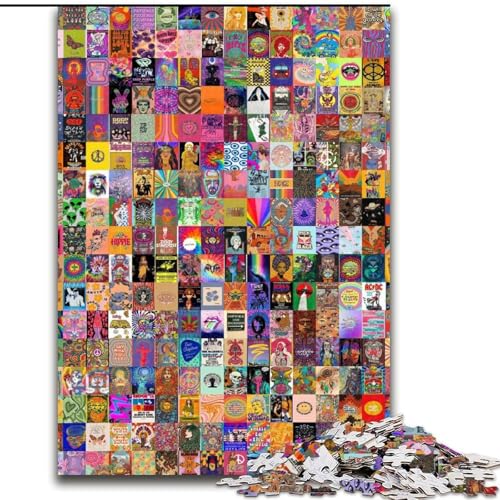 Puzzle mit 1000 Teilen für Erwachsene, farbenfrohe Kunst aus Holz, einzigartige DIY-Geschenkidee für die Heimdekoration, 50x75cm, für Geburtstage, Feiertage, Weihnachten, Halloween Puzzle mit 1000 Teilen für Erwachsene, farbenfrohe Kunst aus Holz, einzigartige DIY-Geschenkidee für die Heimdekoration, 50x75cm, für Geburtstage, Feiertage, Weihnachten, Halloween von MLADSOEHK