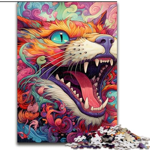 Puzzle mit 1000 Teilen für Erwachsene, farbenfrohe Kunstkatze aus Holz, EIN tolles Geschenk für Familienspaß, 50x75cm, Denksportaufgabe, Spiel für Erwachsene, interaktive Familienaktivität Puzzle mit 1000 Teilen für Erwachsene, farbenfrohe Kunstkatze aus Holz, EIN tolles Geschenk für Familienspaß, 50x75cm, Denksportaufgabe, Spiel für Erwachsene, interaktive Familienaktivität von MLADSOEHK