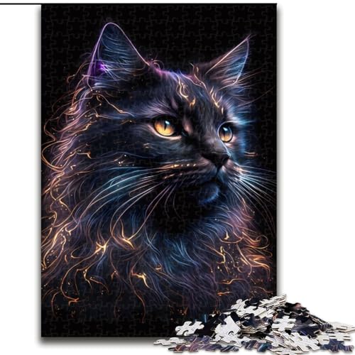Puzzle mit 1000 Teilen für Erwachsene, magisches Katzenpuzzle, anspruchsvolles Denkspiel, Familienaktivität, Heimdekoration, (Größe: 50x75cm) von MLADSOEHK