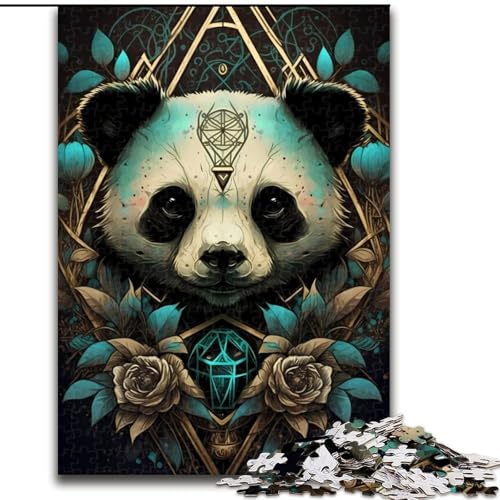 Puzzle mit 1000 Teilen für Erwachsene, mystisches Panda-Puzzle, anspruchsvolles Denkspiel, Familienaktivität, Heimdekoration, (Größe: 26x38cm) von MLADSOEHK