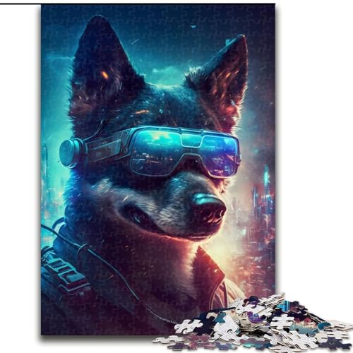 Puzzle mit 1000 Teilen für Teenager, Geschenke, Punk-Mensch-Hund, hilft dem Gehirn, süchtig machendes Spielzeug zu trainieren, um Geduld zu fördern und das Gedächtnis zu verbessern (Größe 26x38cm) von MLADSOEHK