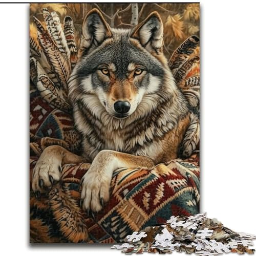 Puzzle mit 1000 Teilen für Teenager, Geschenke, Wolfstotem, hilft dem Gehirn, süchtig machendes Spielzeug zu trainieren, um Geduld zu fördern und das Gedächtnis zu verbessern (Größe 26x38cm) von MLADSOEHK