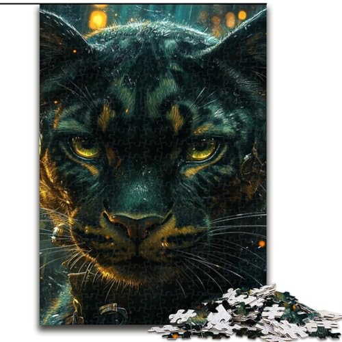 Puzzle mit 1000 Teilen für Teenager, Tierleopard, hilft dem Gehirn, süchtig machendes Spielzeug zu trainieren, um Geduld zu fördern und das Gedächtnis zu verbessern (Größe 26x38cm) von MLADSOEHK