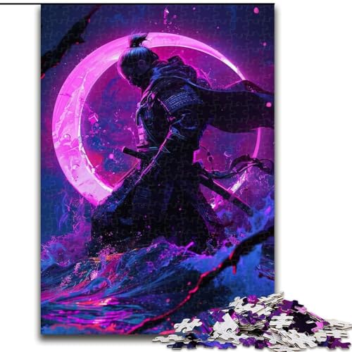 Puzzle mit 1000 Teilen für Teenager, japanischer Neon-Ninja, Spiele, Spielzeug, Geschenk, einzigartige Geburtstags- und Geschenkideen für Kinder ab 14 Jahren (Größe 26x38cm) von MLADSOEHK