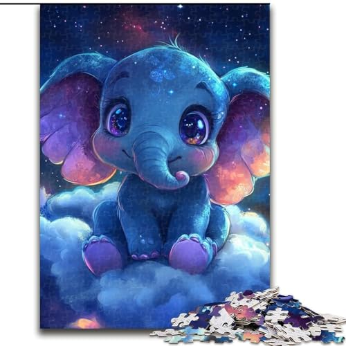 Puzzle mit 1000 Teilen für Teenager, schlafender Elefant, für Kinder ab 14 Jahren Jedes Teil ist einzigartig – lustiges und herausforderndes Spiel für die ganze Familie Tolles Geschenk (Größe 26x38cm) von MLADSOEHK