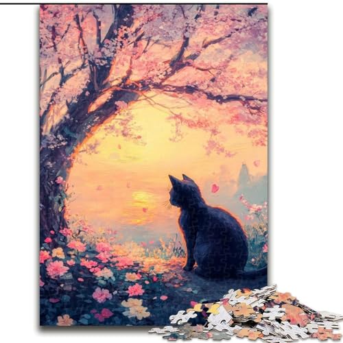 Puzzle mit 1000 Teilen für Teenager,Katze unter den Kirschblüten,für Kinder ab 14 Jahren,jedes Teil ist einzigartig – lustiges und herausforderndes Spiel für die ganze Familie,tolles Geschenk 26x38cm Puzzle mit 1000 Teilen für Teenager,Katze unter den Kirschblüten,für Kinder ab 14 Jahren,jedes Teil ist einzigartig – lustiges und herausforderndes Spiel für die ganze Familie,tolles Geschenk 26x38cm von MLADSOEHK