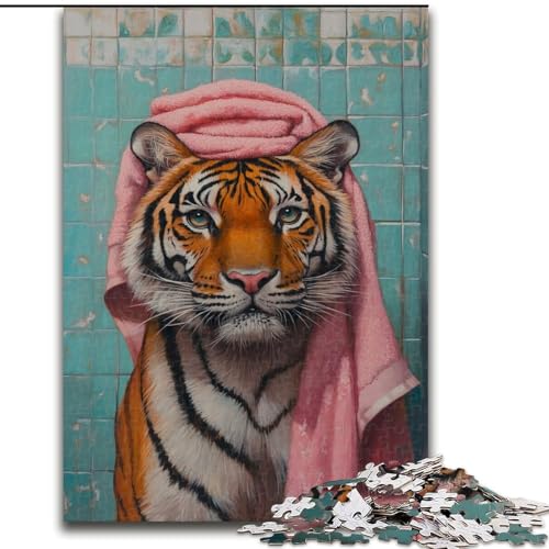 Puzzle mit 1000 Teilen für Teenager,Tiger im Badezimmer,für Kinder ab 14 Jahren,jedes Teil ist einzigartig – lustiges und herausforderndes Spiel für die ganze Familie,tolles Geschenk (Größe 26x38cm) Puzzle mit 1000 Teilen für Teenager,Tiger im Badezimmer,für Kinder ab 14 Jahren,jedes Teil ist einzigartig – lustiges und herausforderndes Spiel für die ganze Familie,tolles Geschenk (Größe 26x38cm) von MLADSOEHK